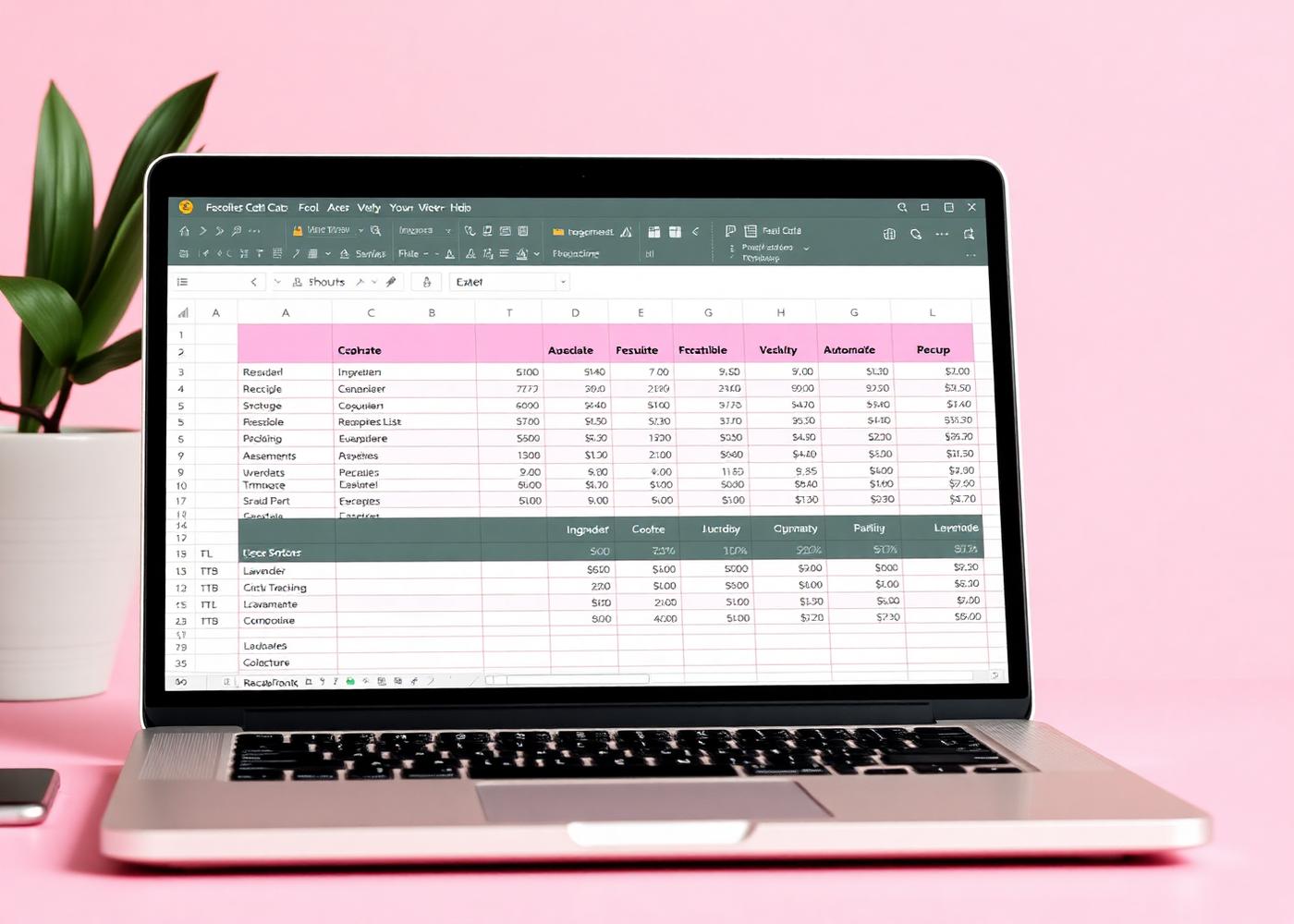 Preview of the pricing workbook with automatic calculations